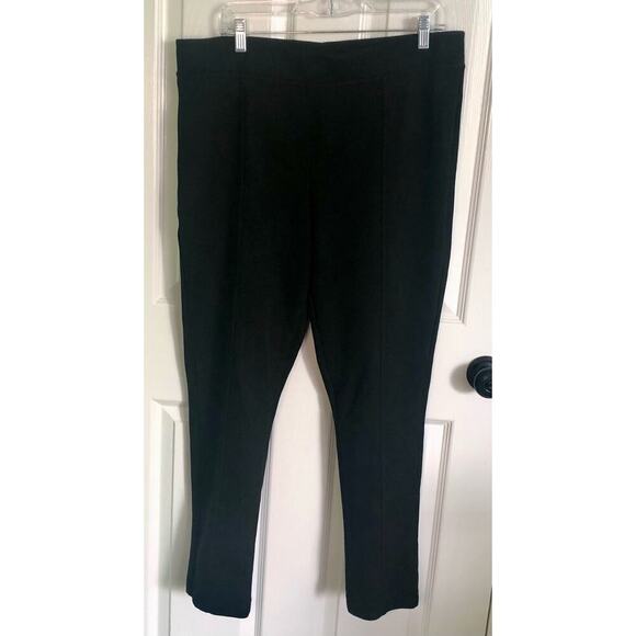 Andrew Marc Black Faux Suede Pull-On Stretchy Pants High Rise Work Travel -XL - Picture 1 of 5